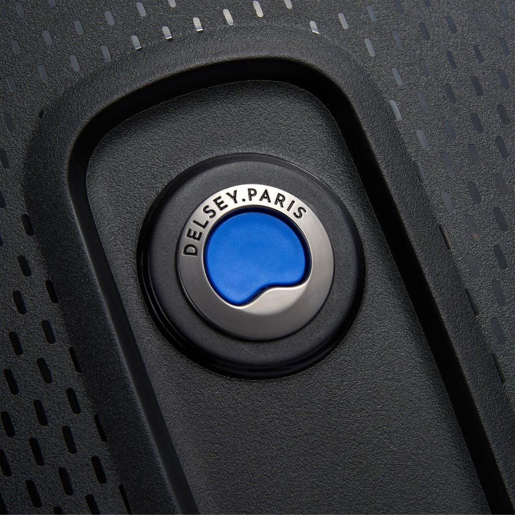 Delsey Moncey 55cm Carry On Hardsided Luggage Black/Blue - Love Luggage