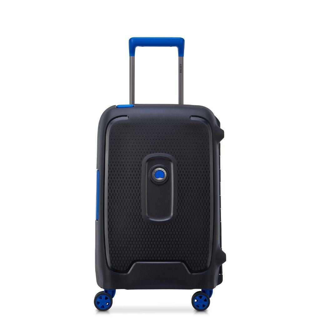 Delsey Moncey 55cm Carry On Hardsided Luggage Black/Blue - Love Luggage