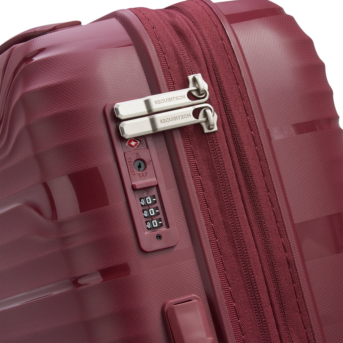 Delsey Securitech Dune Exp Cabin Hardsided Luggage - Burgundy - Love Luggage