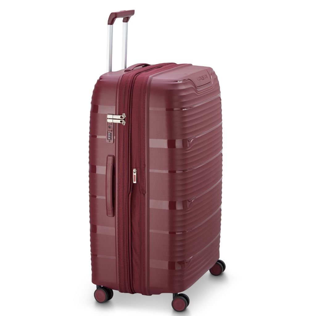 Delsey Securitech Dune Exp Large Hardsided Luggage - Burgundy - Love Luggage