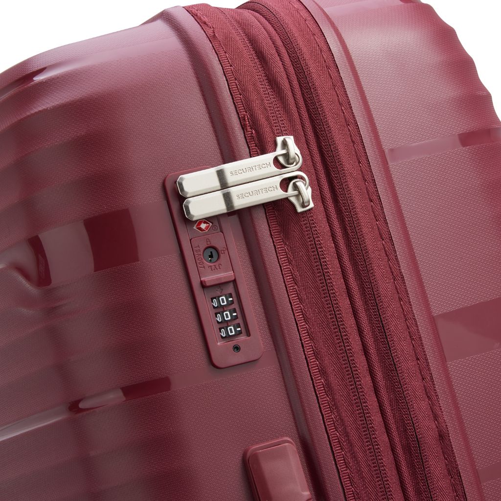Delsey Securitech Dune Exp Medium Hardsided Luggage - Burgundy - Love Luggage