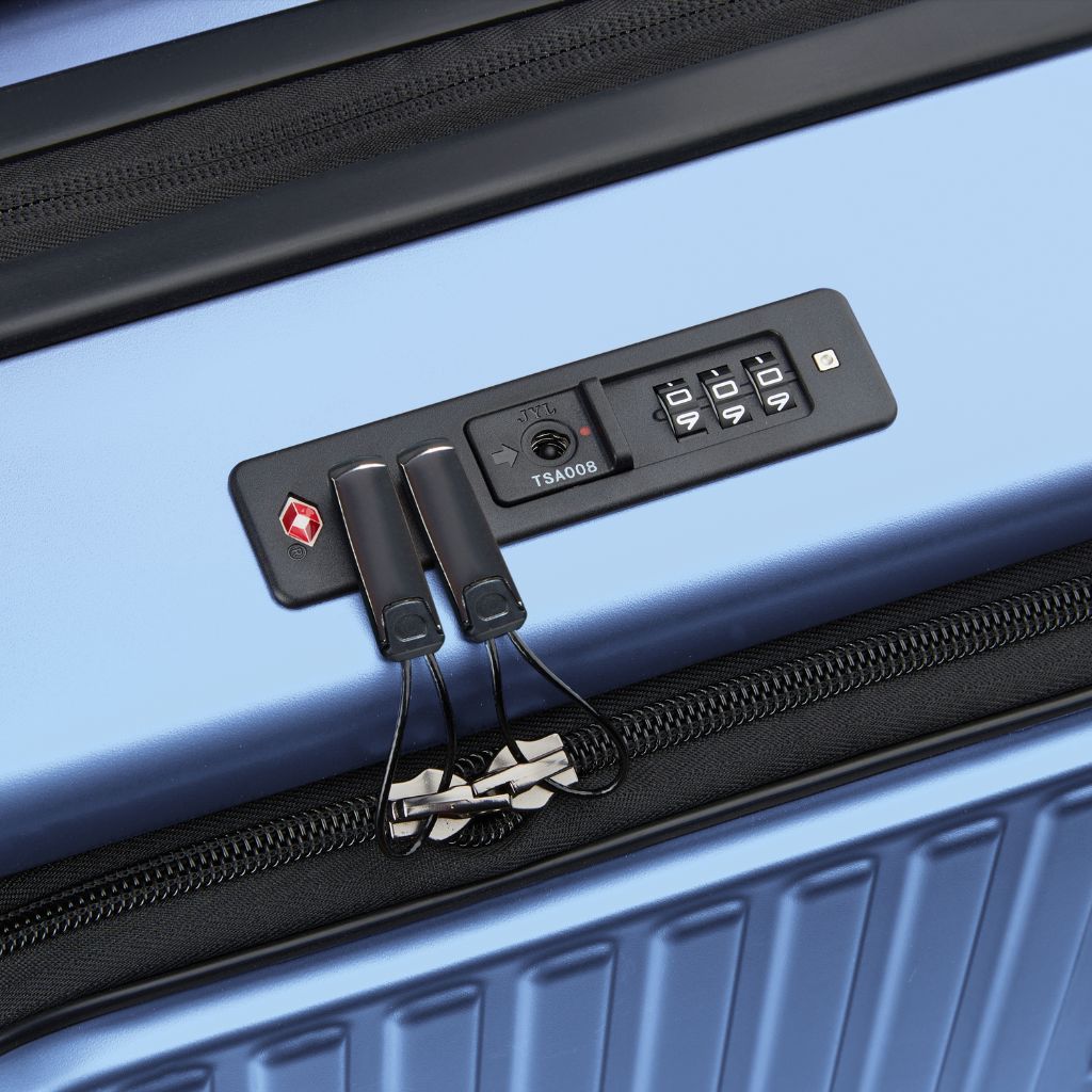 Delsey Securitime ZIP Top Opening 55cm Cabin Luggage - Blue - Love Luggage