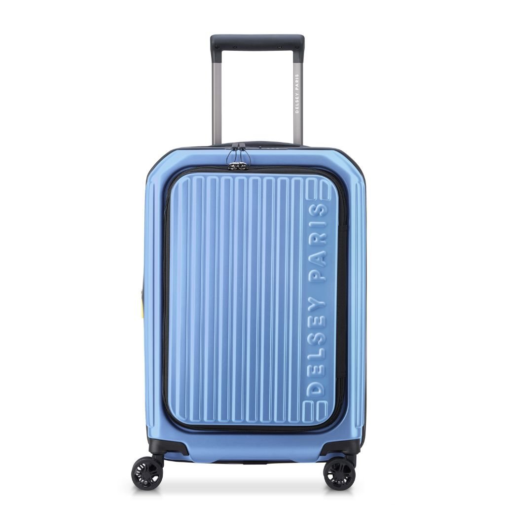 Delsey Securitime ZIP Top Opening 55cm Cabin Luggage - Blue - Love Luggage