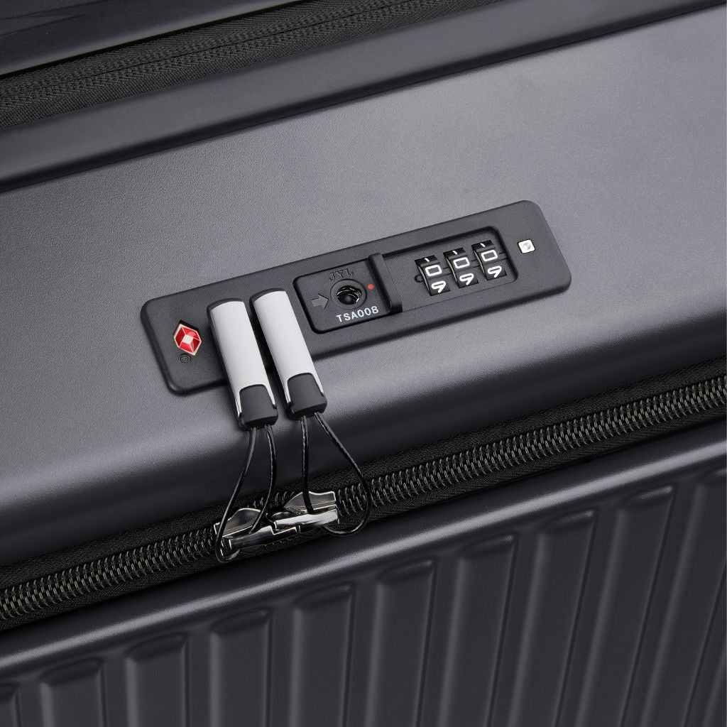 Delsey Securitime ZIP Top Opening 66cm Medium Exp Luggage - Anthracite - Love Luggage