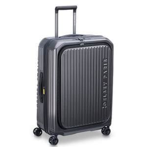 Delsey Securitime ZIP Top Opening 66cm Medium Exp Luggage - Anthracite - Love Luggage