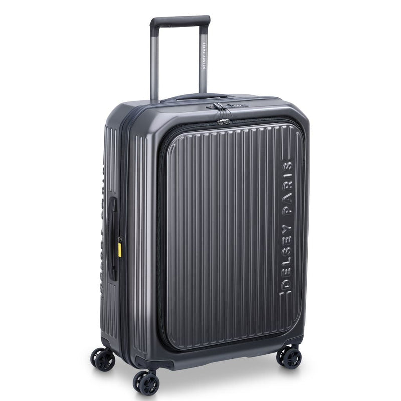 Delsey Securitime ZIP Top Opening 66cm Medium Exp Luggage - Anthracite - Love Luggage