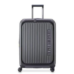 Delsey Securitime ZIP Top Opening 66cm Medium Exp Luggage - Anthracite - Love Luggage