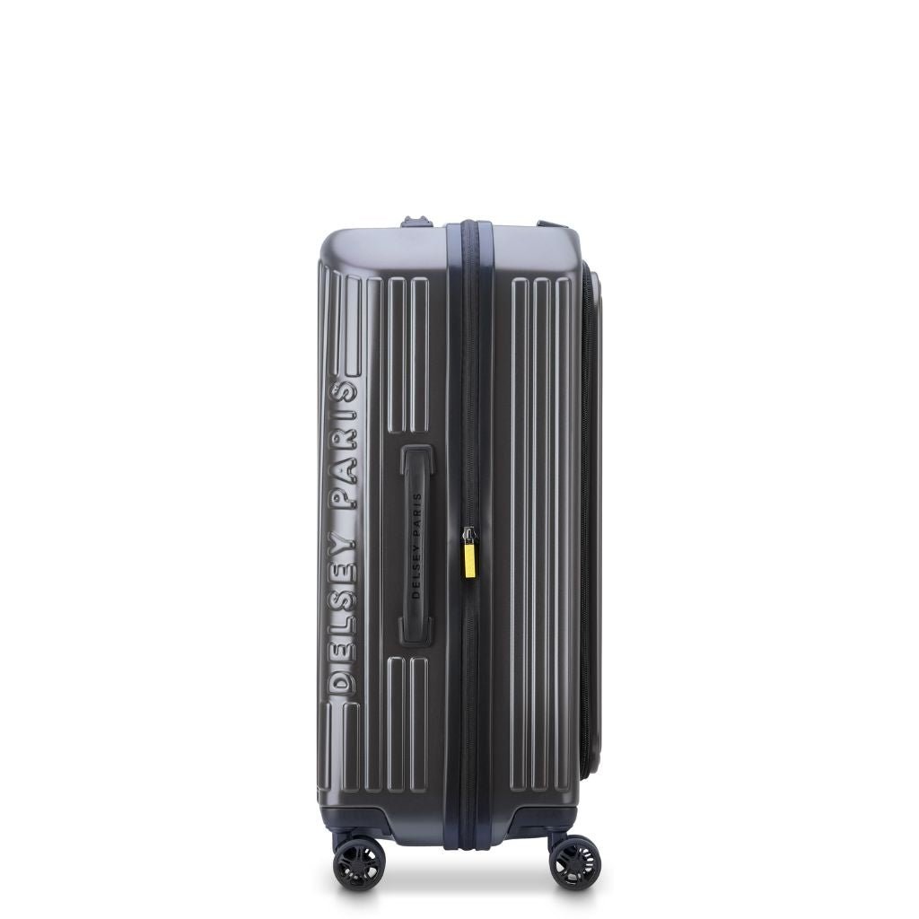 Delsey Securitime ZIP Top Opening 66cm Medium Exp Luggage - Anthracite - Love Luggage