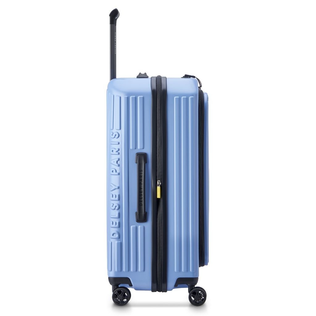 Delsey Securitime ZIP Top Opening 66cm Medium Exp Luggage - Blue - Love Luggage