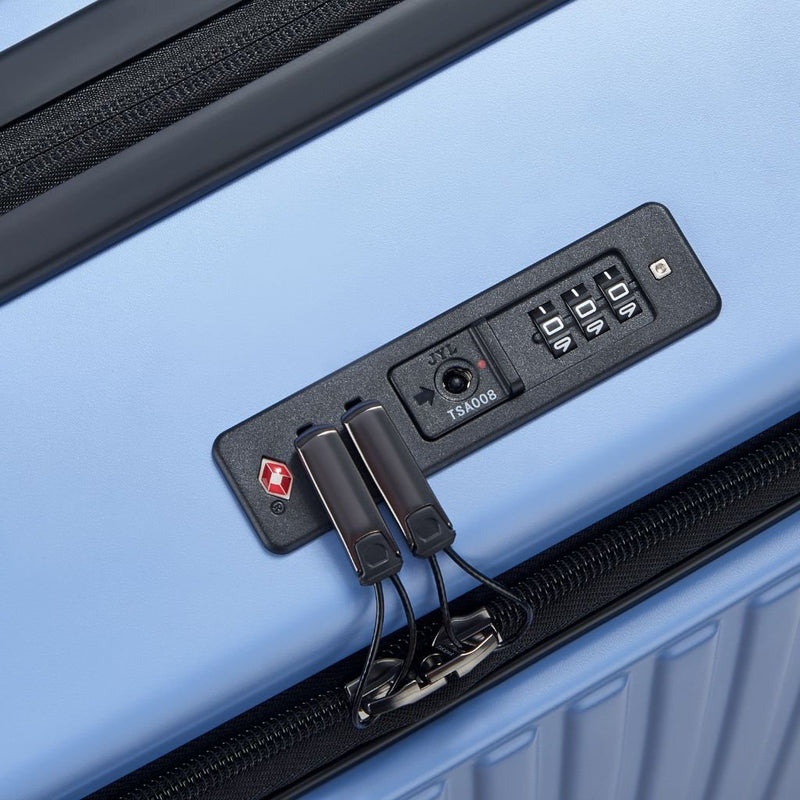 Delsey Securitime ZIP Top Opening 66cm Medium Exp Luggage - Blue - Love Luggage