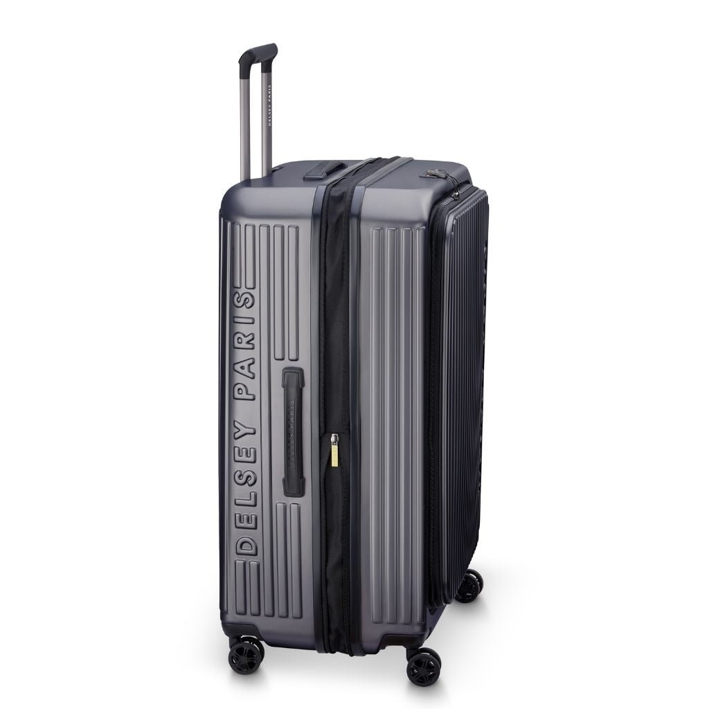 Delsey Securitime ZIP Top Opening 76cm Large Exp Luggage - Anthracite - Love Luggage
