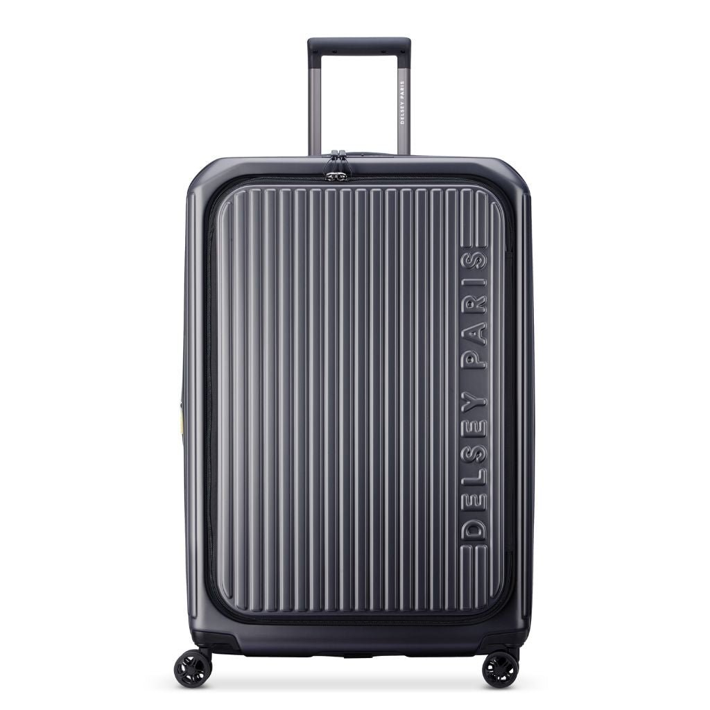 Delsey Securitime ZIP Top Opening 76cm Large Exp Luggage - Anthracite - Love Luggage