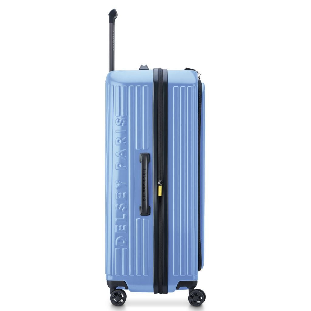 Delsey Securitime ZIP Top Opening 76cm Large Exp Luggage - Blue - Love Luggage