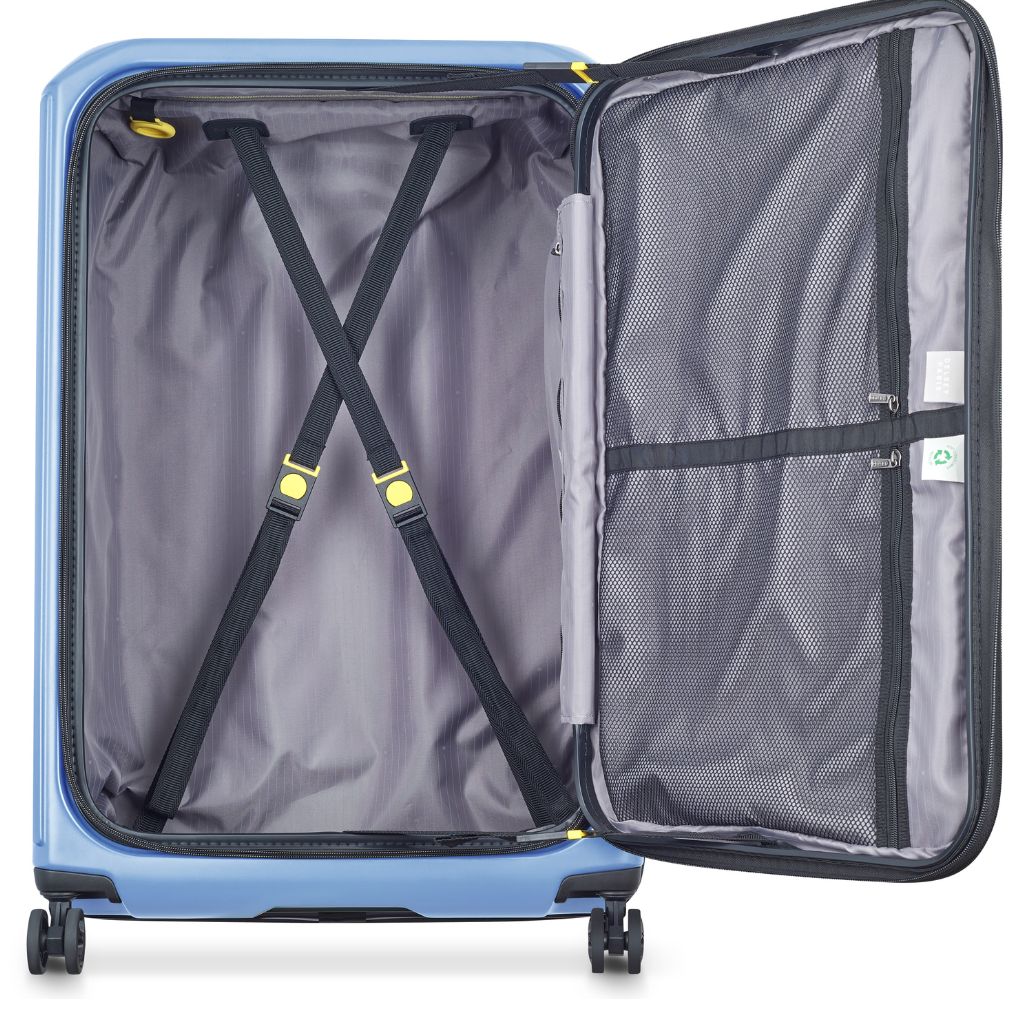 Delsey Securitime ZIP Top Opening 76cm Large Exp Luggage - Blue - Love Luggage