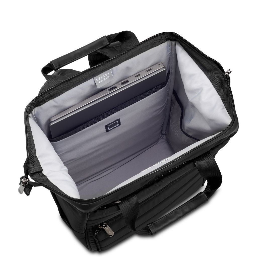 Delsey Shadow 5.0 Soft Laptop Backpack 14" - Black - Love Luggage