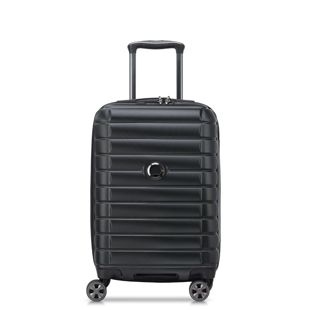 Delsey Shadow 55cm Expandable Carry On Luggage - Black - Love Luggage