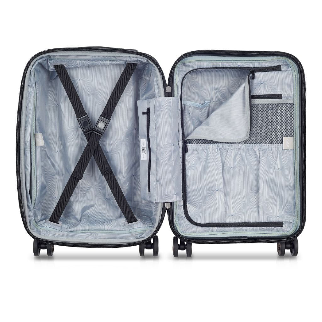 Delsey Shadow 55cm Expandable Carry On Luggage - Black - Love Luggage