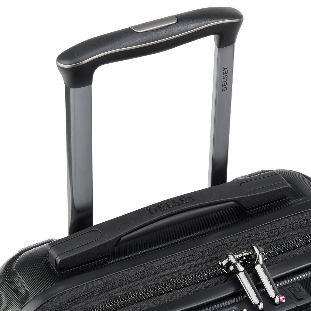 Delsey Shadow 55cm Expandable Carry On Luggage - Black - Love Luggage