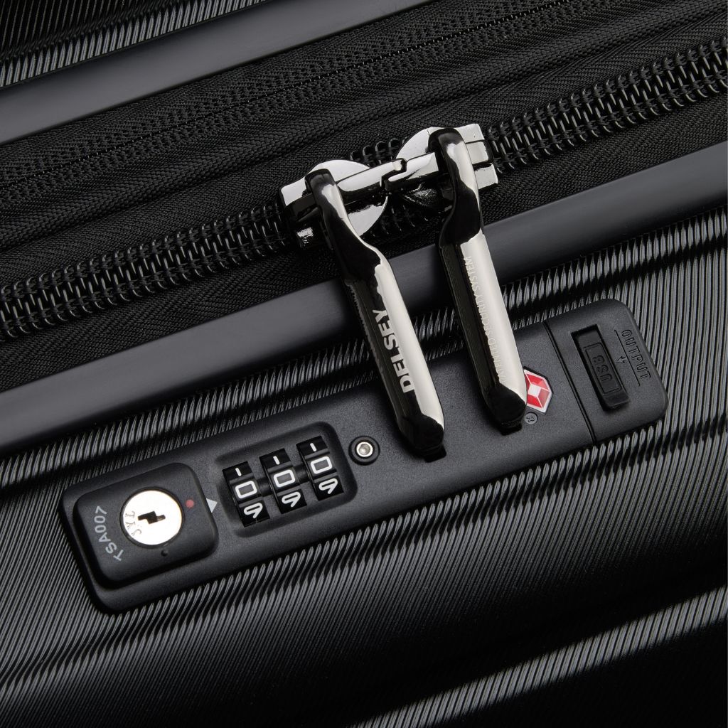 Delsey Shadow 55cm Expandable Carry On Luggage - Black - Love Luggage