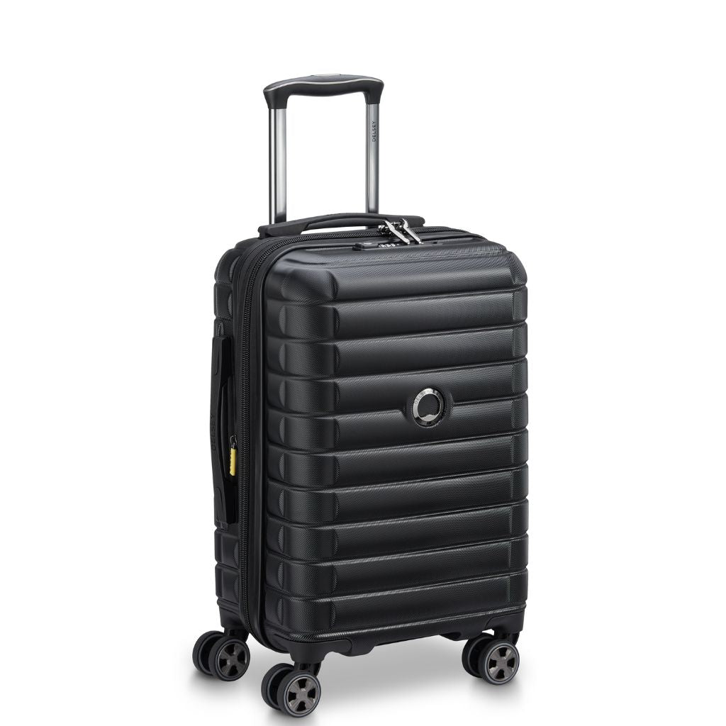 Delsey Shadow 55cm Expandable Carry On Luggage - Black - Love Luggage