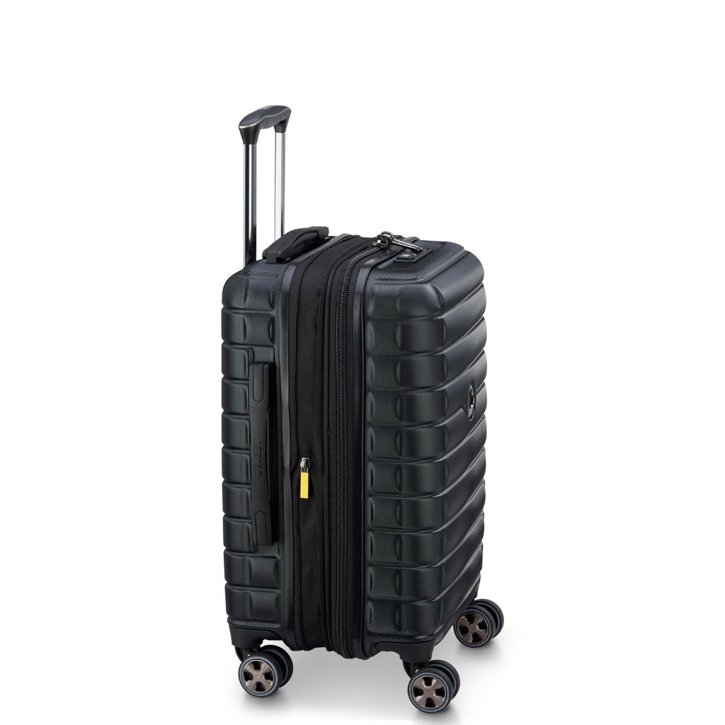 Delsey Shadow 66cm Expandable Medium Luggage - Black - Love Luggage