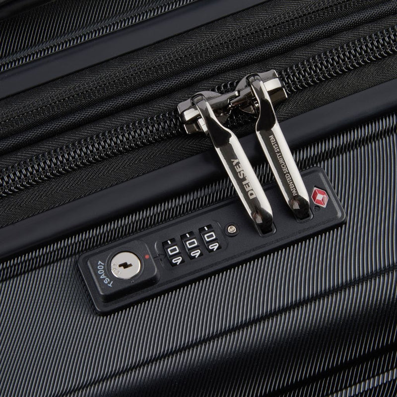 Delsey Shadow 66cm Expandable Medium Luggage - Black - Love Luggage