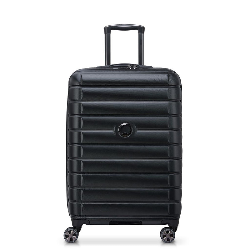 Delsey Shadow 66cm Expandable Medium Luggage - Black - Love Luggage