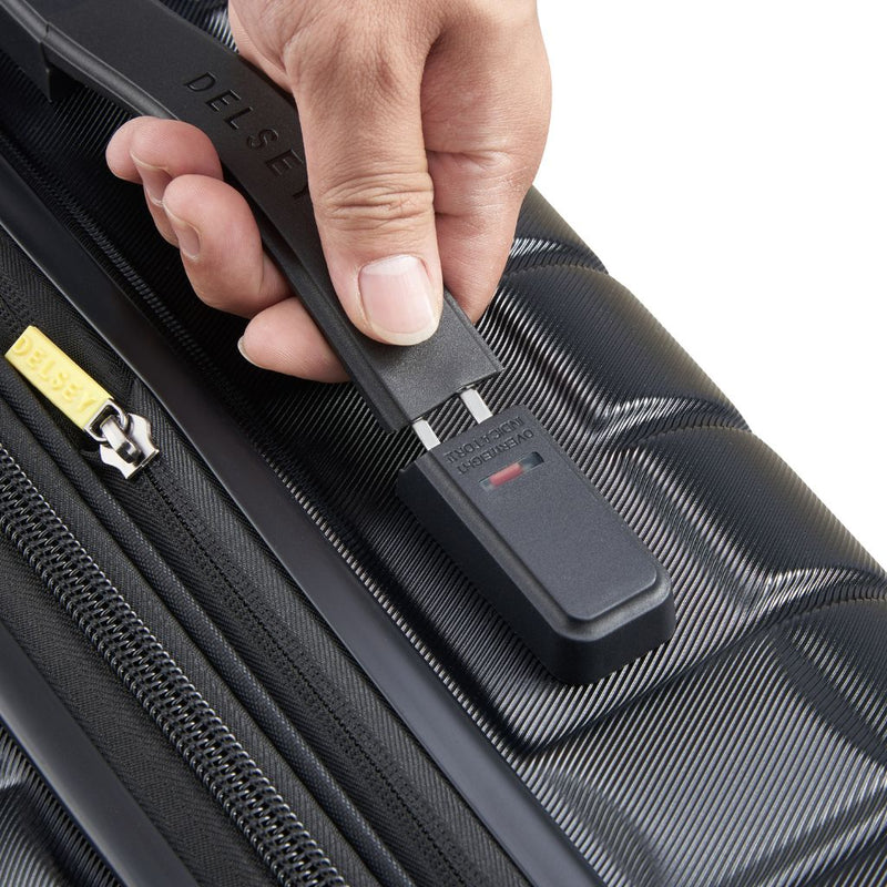 Delsey Shadow 66cm Expandable Medium Luggage - Black - Love Luggage