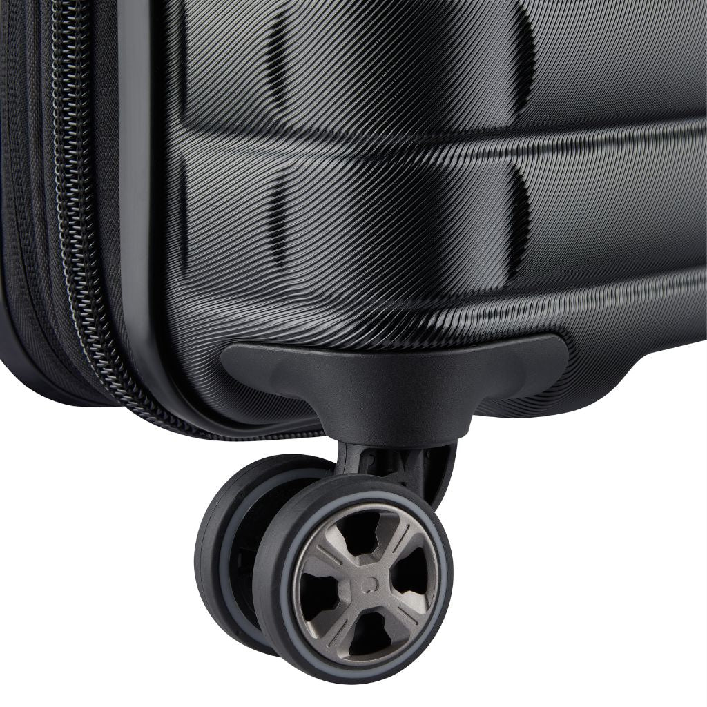 Delsey Shadow 66cm Expandable Medium Luggage - Black - Love Luggage