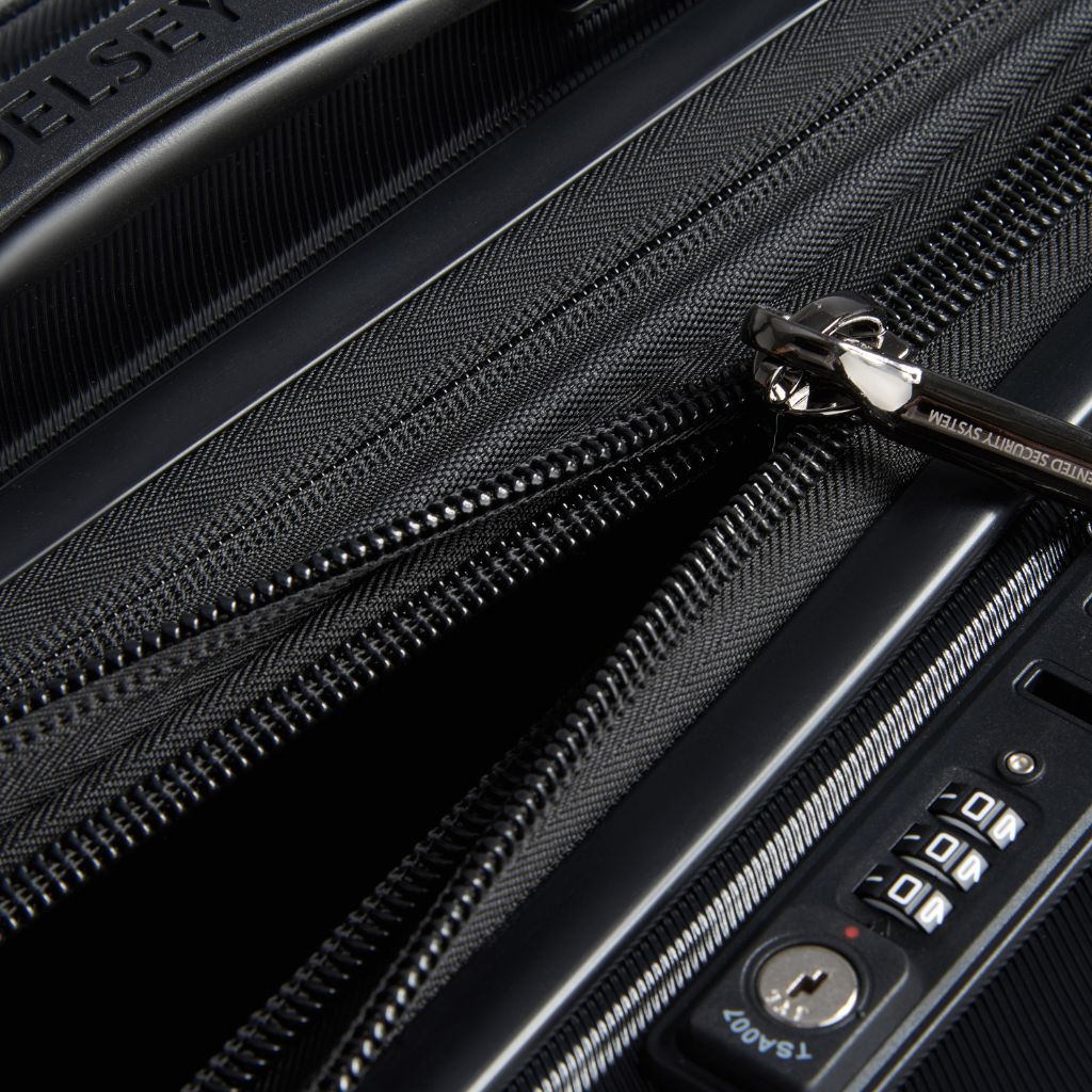 Delsey Shadow 66cm Expandable Medium Luggage - Black - Love Luggage