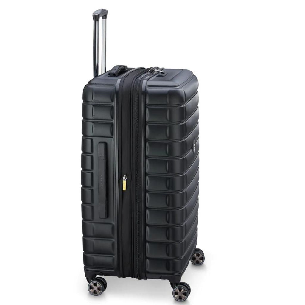Delsey Shadow 75cm Expandable Large Luggage - Black - Love Luggage