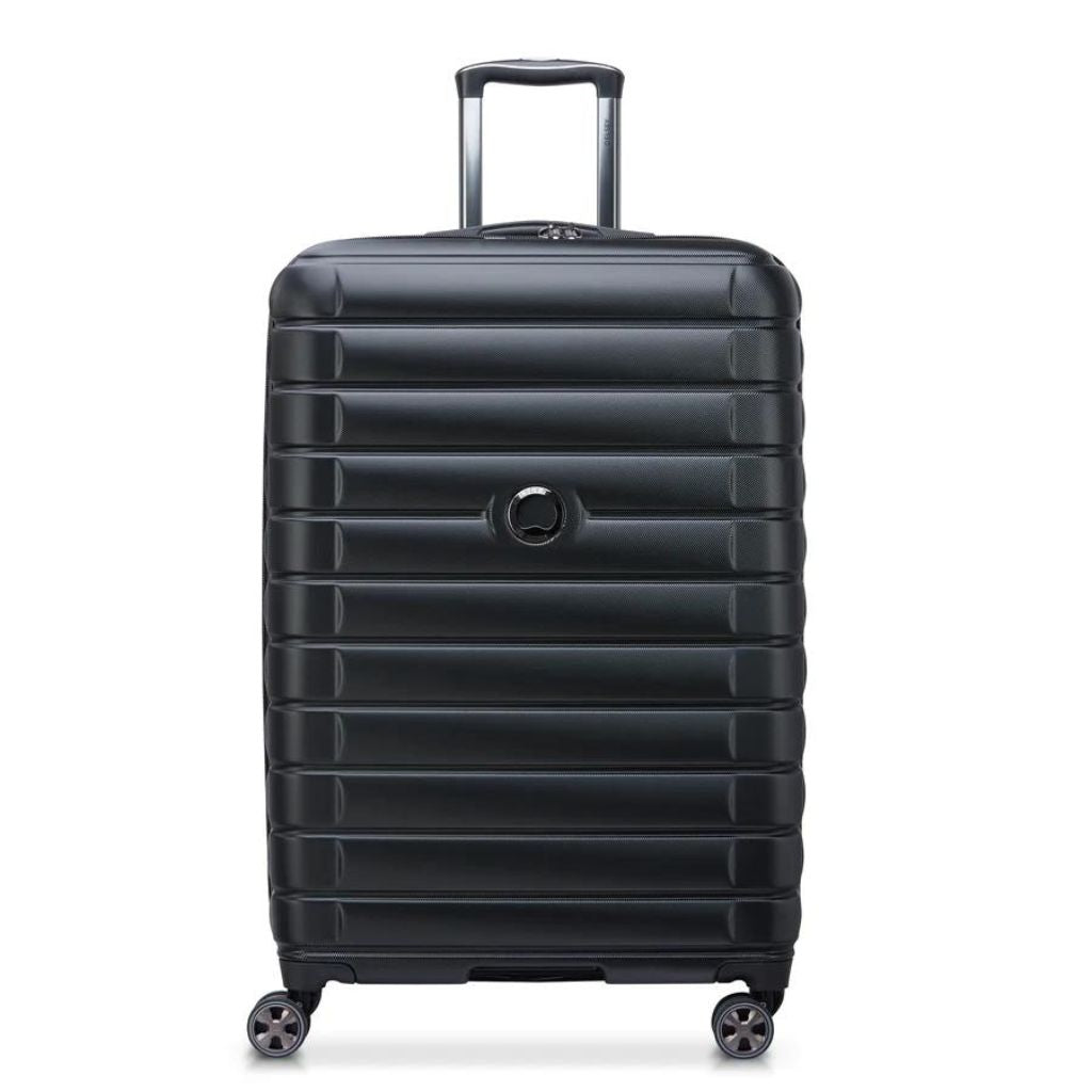 Delsey Shadow 75cm Expandable Large Luggage - Black - Love Luggage