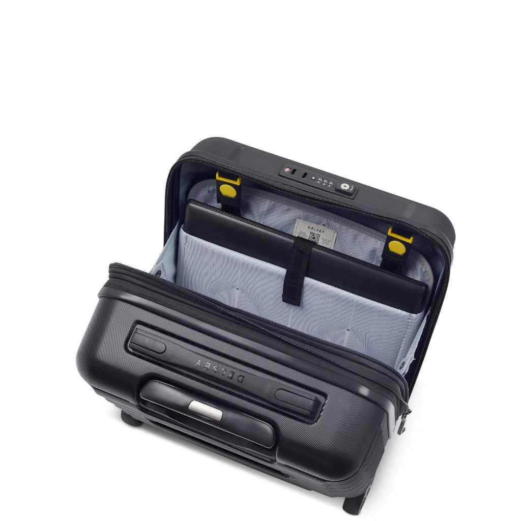 Delsey Shadow Underseat 2 - Wheel Cabin Luggage - Black - Love Luggage