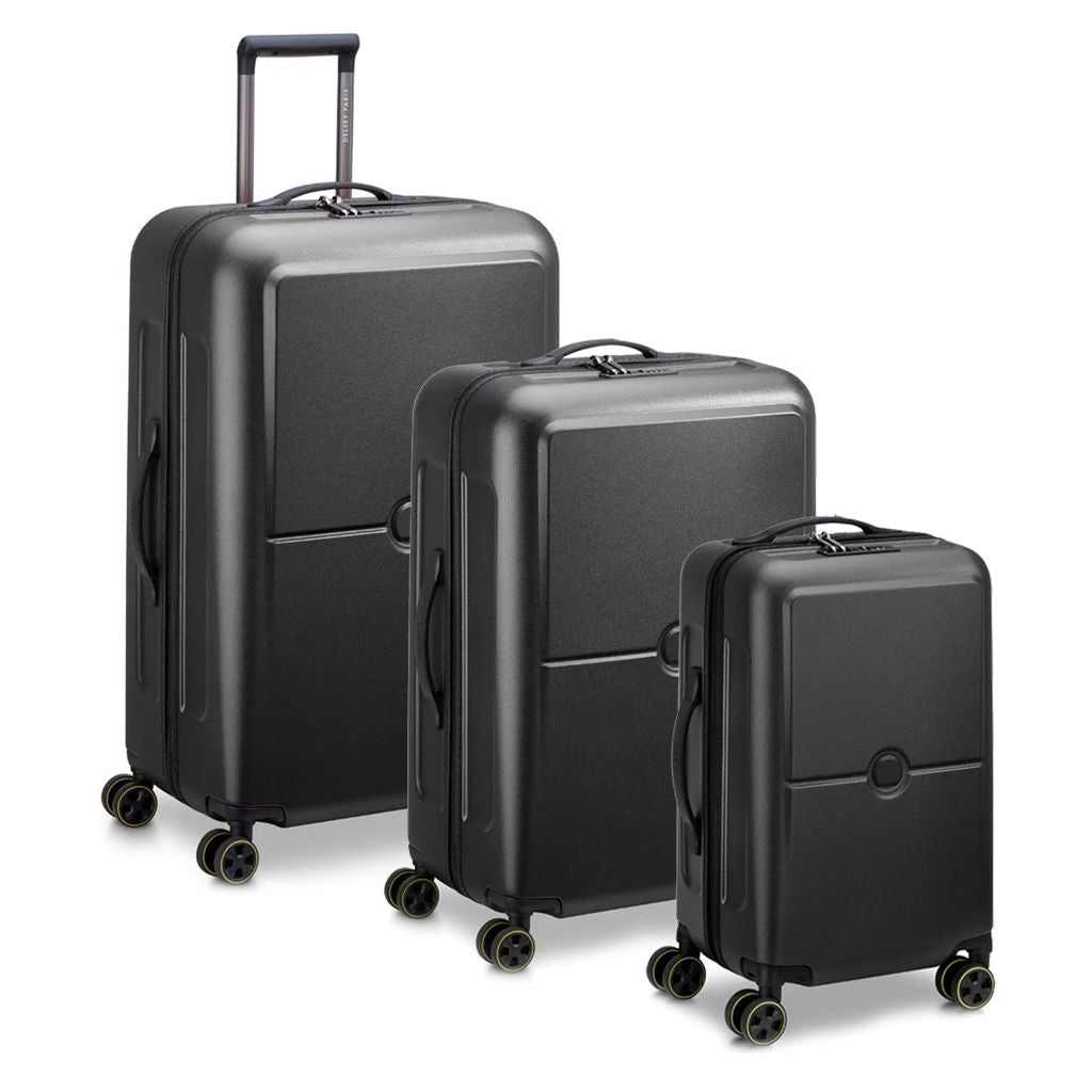 Delsey Turenne 2.0 - 3 Piece Hardside Luggage Set Black - Love Luggage