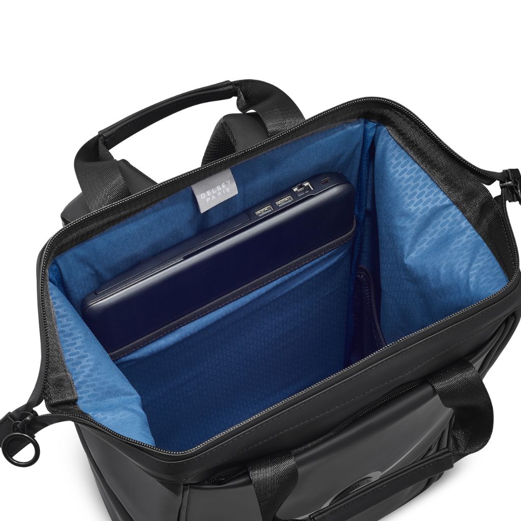 Delsey Turenne Soft Laptop Backpack 14" - Black - Love Luggage