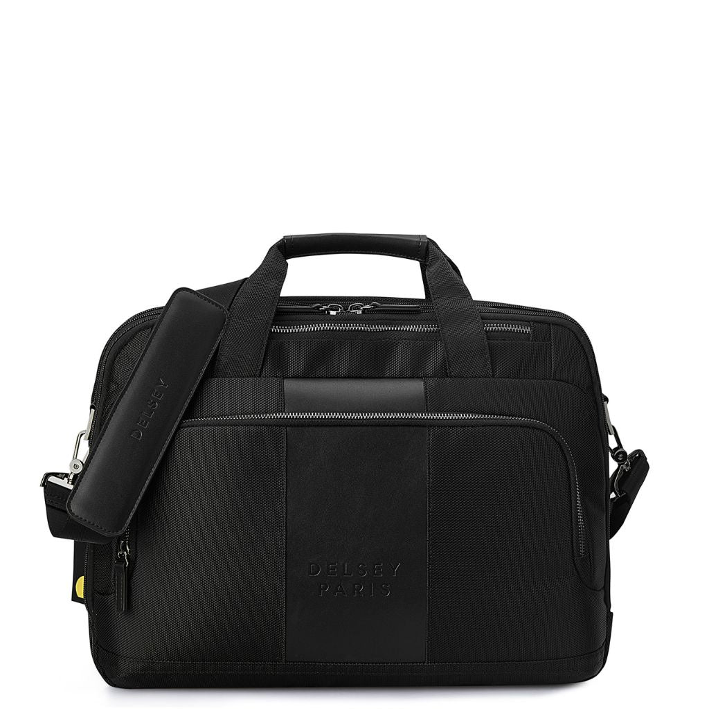 Delsey Wagram Business Shoulder Messenger Bag 15.6" - Black - Love Luggage