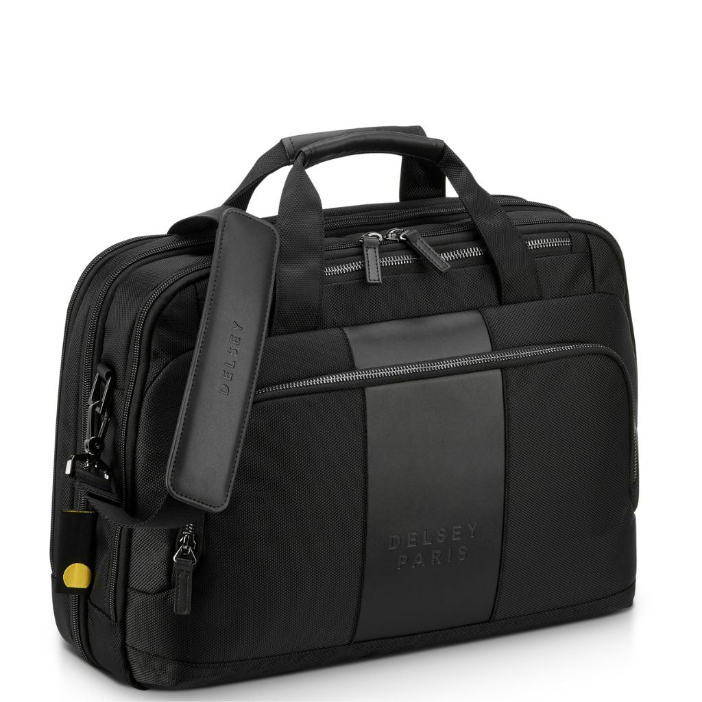 Delsey Wagram Business Shoulder Messenger Bag 15.6" - Black - Love Luggage