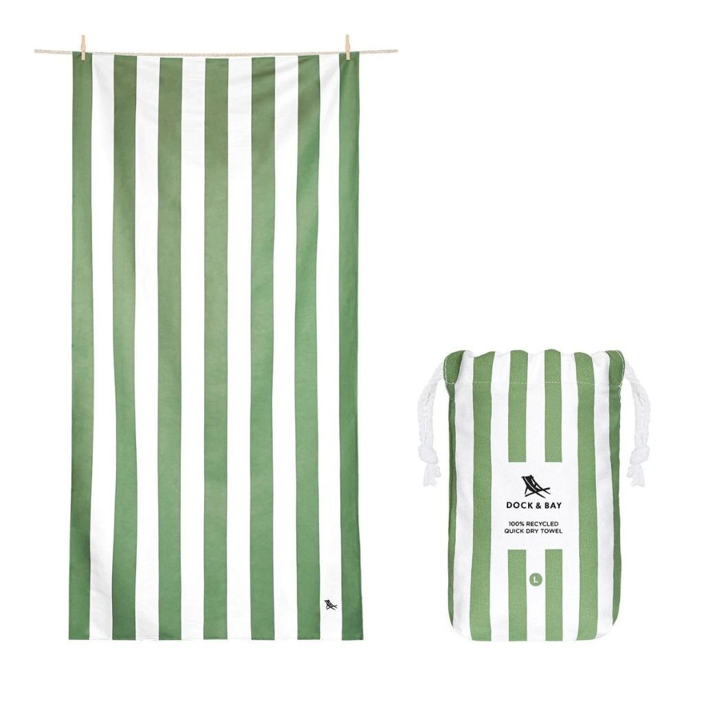 Dock & Bay Beach Towel Cabana Light Collection XL - Cayman Olive - Love Luggage