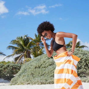 Dock & Bay Beach Towel Cabana Light Collection XL - Ipanema Orange - Love Luggage