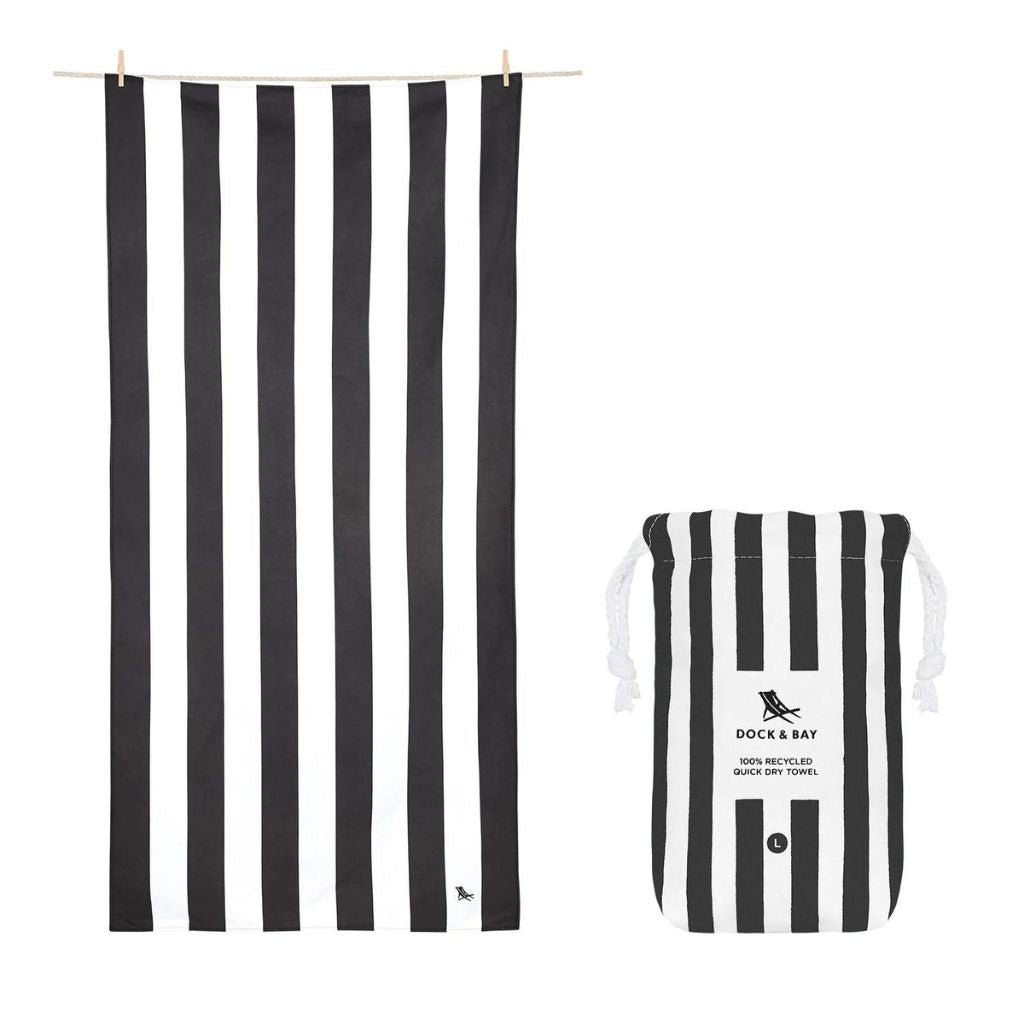 Dock & Bay Beach Towel Cabana Light Collection XL - Kamari Charcoal - Love Luggage
