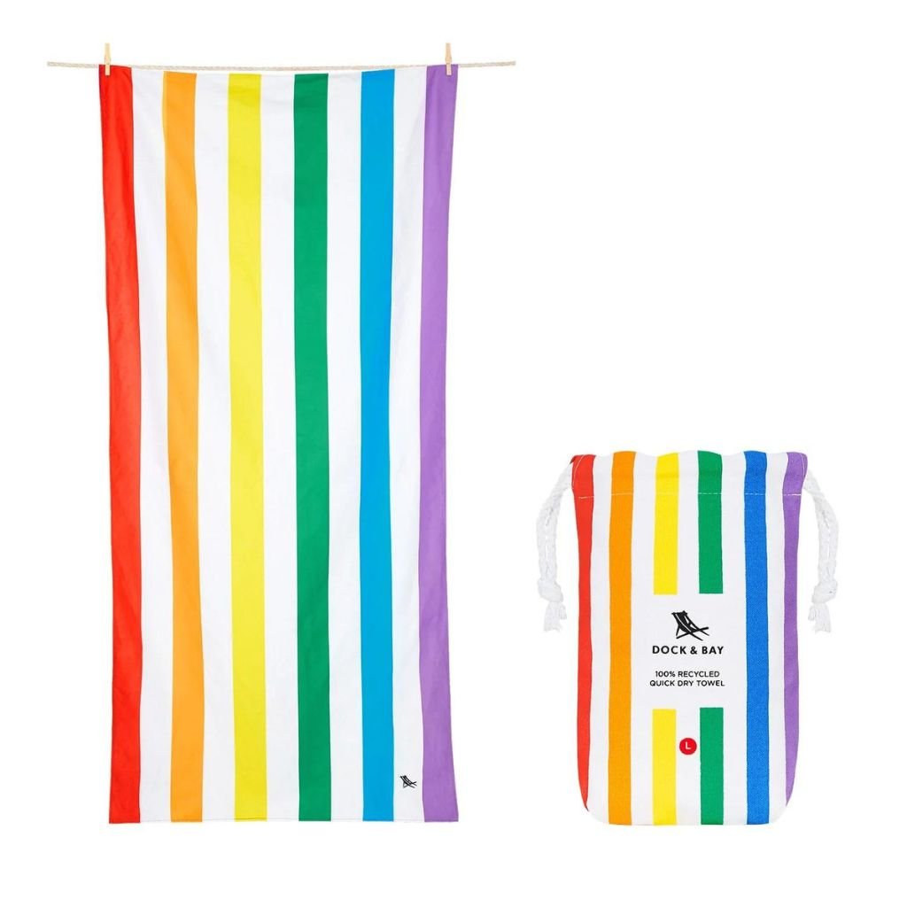 Dock & Bay Beach Towel Cabana Light Collection XL - Rainbow Skies - Love Luggage