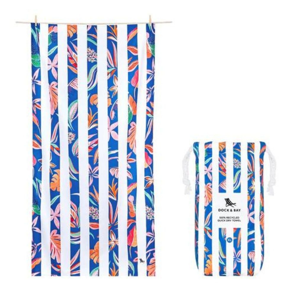 Dock & Bay Beach Towel Cabana Light Collection XL - Tropical Bloom - Love Luggage