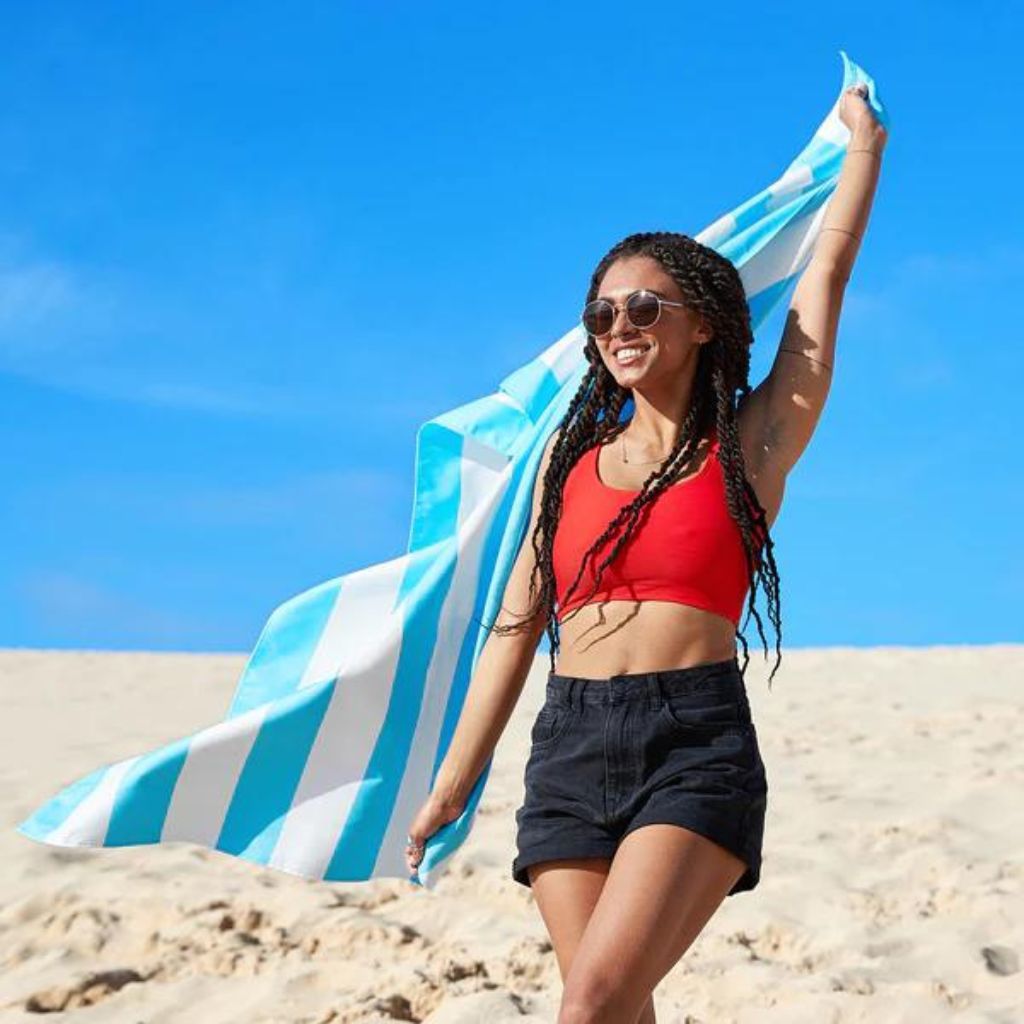 Dock & Bay Beach Towel Cabana Light Collection XL - Tulum Blue - Love Luggage