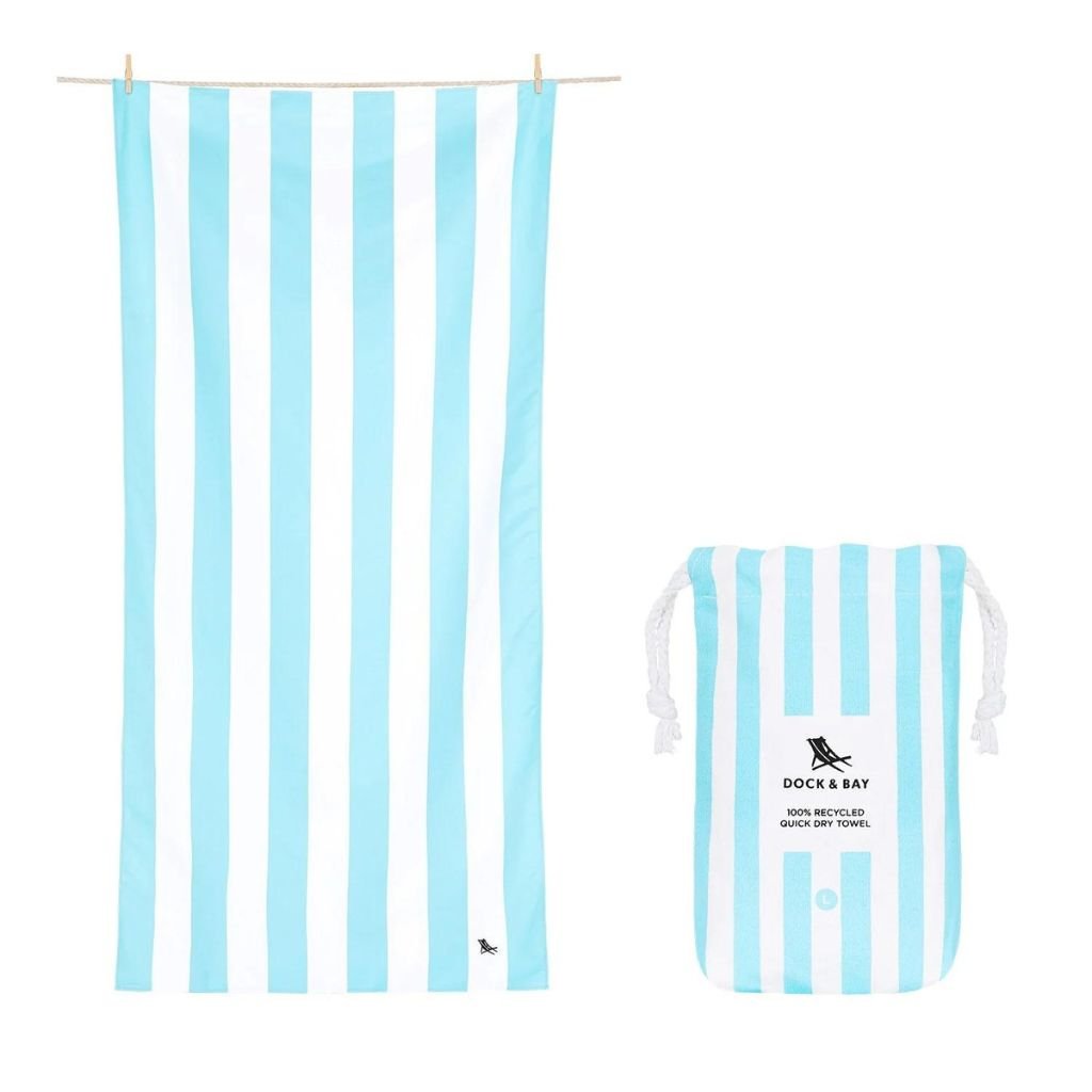 Dock & Bay Beach Towel Cabana Light Collection XL - Tulum Blue - Love Luggage