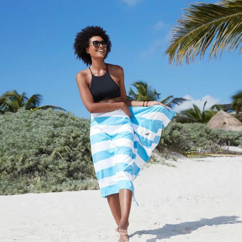 Dock & Bay Beach Towel Cabana Light Collection XL - Tulum Blue - Love Luggage