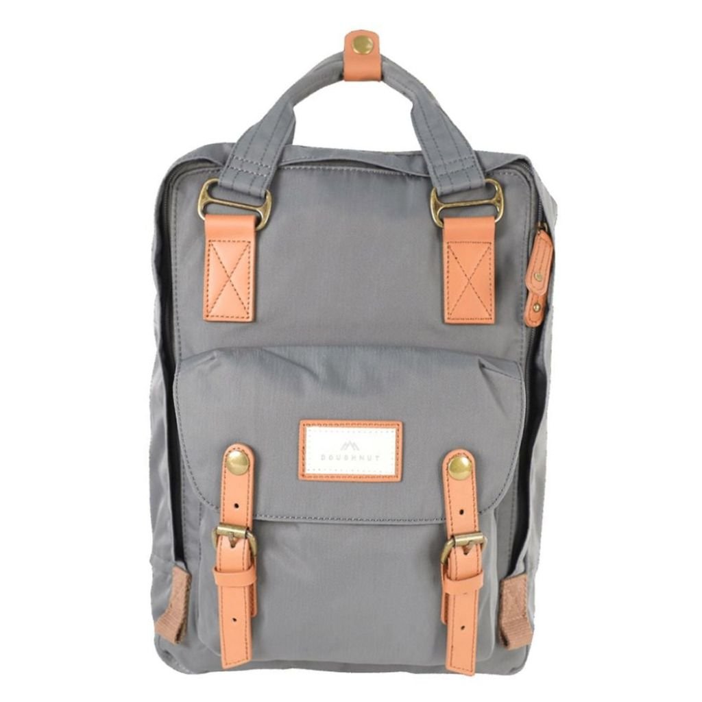 Doughnut Macaroon 14" Laptop Backpack - Charcoal x Caramel - Love Luggage
