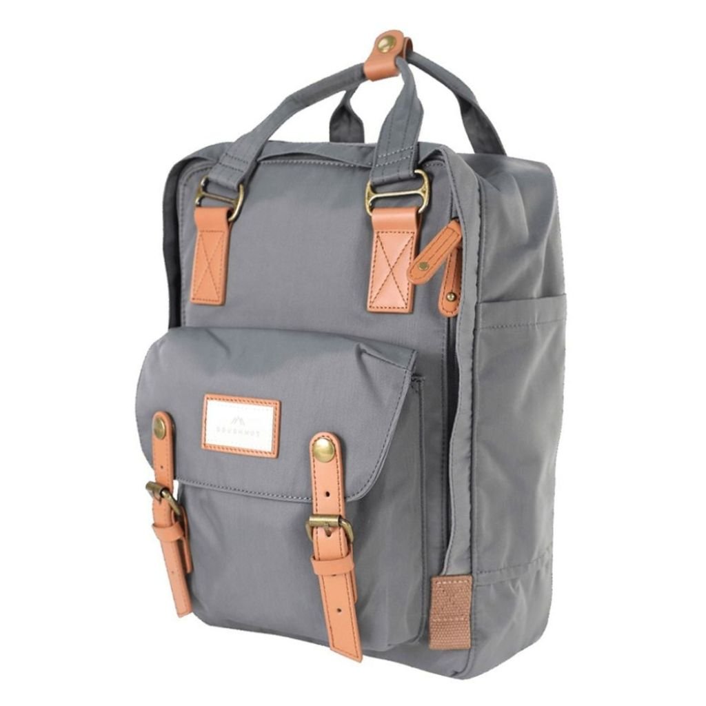 Doughnut Macaroon 14" Laptop Backpack - Charcoal x Caramel - Love Luggage