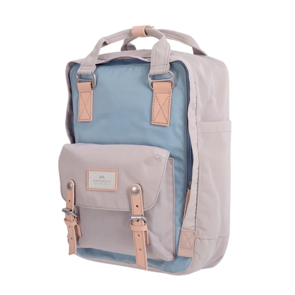Doughnut Macaroon 14" Laptop Backpack - Light Blue x Ivory - Love Luggage