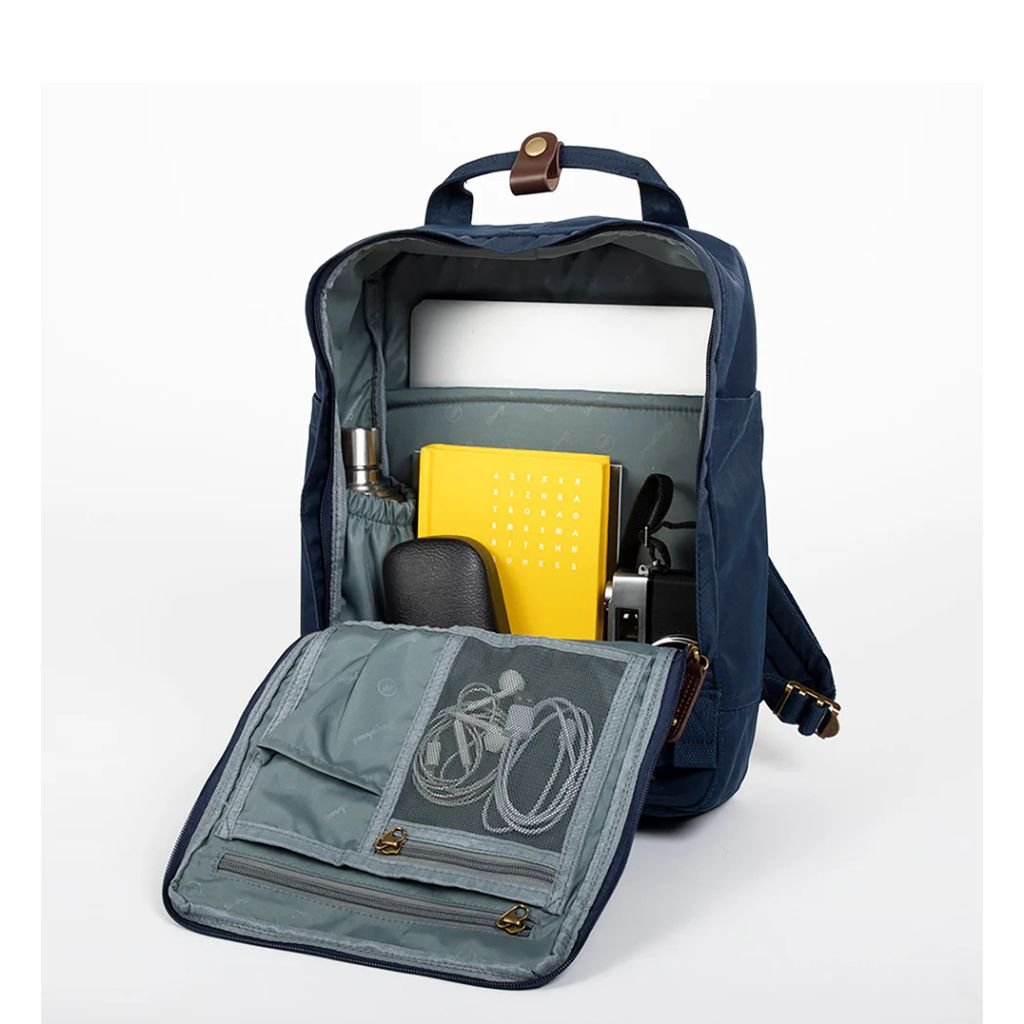 Doughnut Macaroon 14" Laptop Backpack - Slate Green x Yellow - Love Luggage