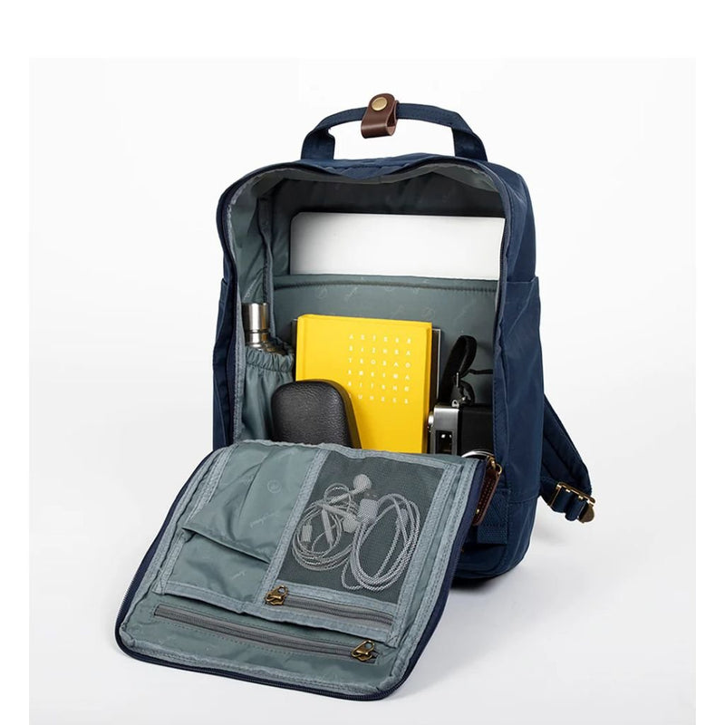 Doughnut Macaroon 14" Laptop Backpack - Slate Green x Yellow - Love Luggage